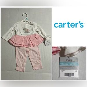 🆕CARTER’S - 6M - NWT - INFANT GIRLS 2PC PINK ELEPHANT TUTU SET